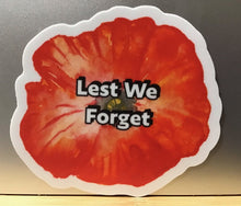 Load image into Gallery viewer, NEW Poppy - Lest we forget Die Cut Sticker
