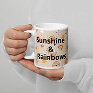 Sunshine and Rainbow White glossy mug