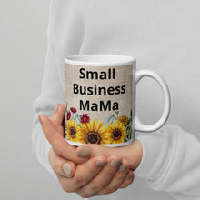 Load image into Gallery viewer, Small Business Mama White glossy mug/ Fundraiser 10% will be split between Malan Syndrome Canada and CHEO
