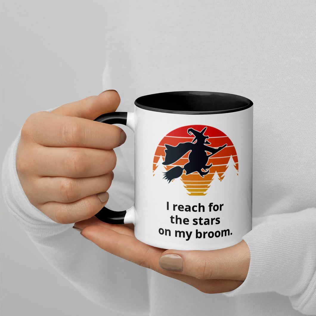 I reach for the stars on my broom Mug with Color Inside