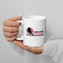 Load image into Gallery viewer, I shoot to win White glossy mug
