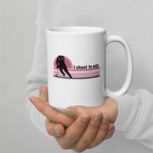 Load image into Gallery viewer, I shoot to win White glossy mug
