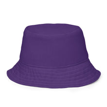Load image into Gallery viewer, Patterned and Solid Purple Reversible bucket hat

