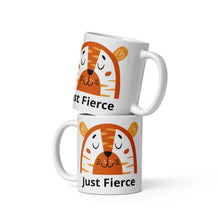 Load image into Gallery viewer, Just Fierce White glossy mug
