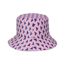 Load image into Gallery viewer, Patterned and Solid Purple Reversible bucket hat
