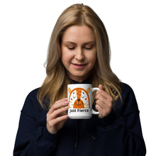 Load image into Gallery viewer, Just Fierce White glossy mug
