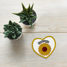 Load image into Gallery viewer, Sunflower Courage Embroidered patches Fundraiser 10% of sales will be split between Malan Syndrome Canada and CHEO hospital
