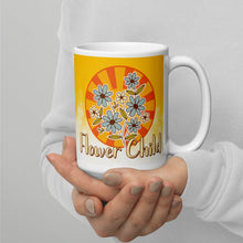 Load image into Gallery viewer, Flower Child White glossy mug
