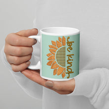 Load image into Gallery viewer, Sunflower Be Kind White glossy mug
