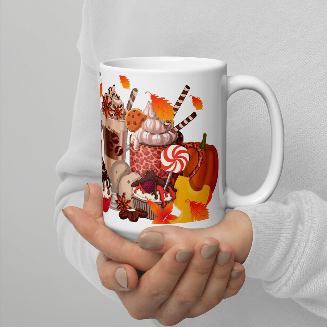 Fall Vibes Coffees White glossy mug