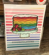 Congratulations Rainbow Cake Card/ / Love/ Special Day/ Wedding/ Pride/ Rainbow Cake/ Commitment Ceremony