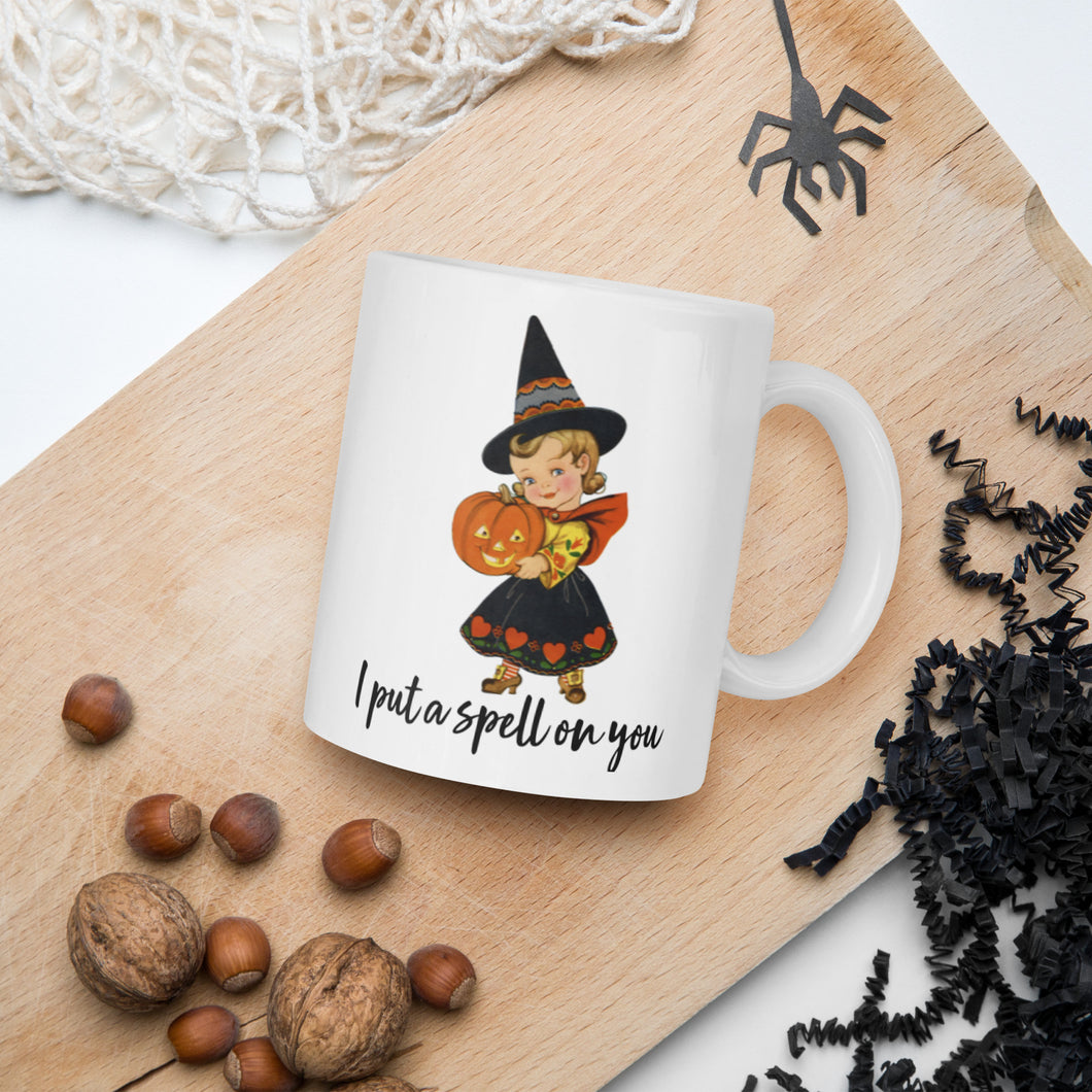 cute, vintage witch, pumpkin
