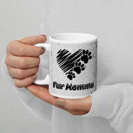 Fur Momma White glossy mug