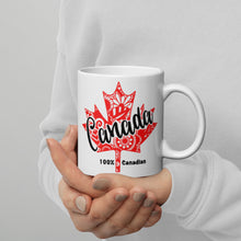 Load image into Gallery viewer, Canadian, proud, mug, maple leaf, Canada Day
