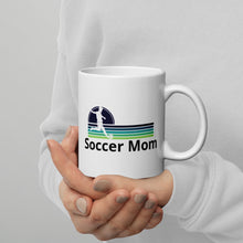 Load image into Gallery viewer, Soccer Mom blue White glossy mug
