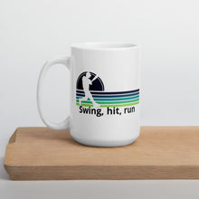 Load image into Gallery viewer, Swing, Hit Run Baseball White glossy mug
