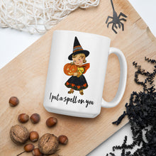 Load image into Gallery viewer, Cute Witch I put a spell on you White glossy mug
