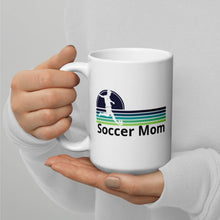 Load image into Gallery viewer, Soccer Mom blue White glossy mug
