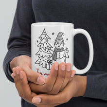 Load image into Gallery viewer, Snowman - Joy and Peace White glossy mug
