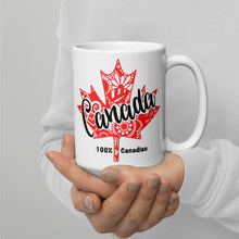 Load image into Gallery viewer, Canadian, proud, mug, maple leaf, Canada Day
