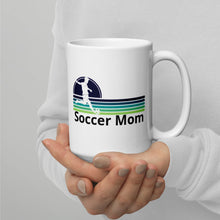 Load image into Gallery viewer, Soccer Mom blue White glossy mug
