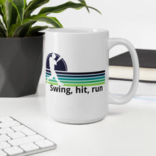 Load image into Gallery viewer, Swing, Hit Run Baseball White glossy mug
