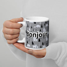 Load image into Gallery viewer, Bonjour White glossy mug
