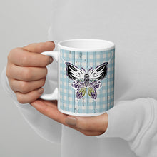 Load image into Gallery viewer, Moth Checkout White glossy mug
