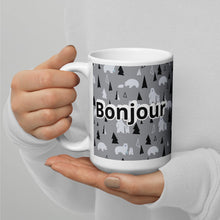 Load image into Gallery viewer, Bonjour White glossy mug
