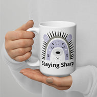 Staying Sharp White glossy mug