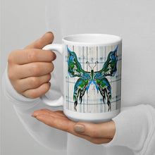 Load image into Gallery viewer, Shabby Gothic Butterfly White glossy mug
