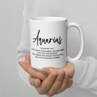 Aquarius Zodiac White glossy mug