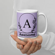 A = Awesome White glossy mug